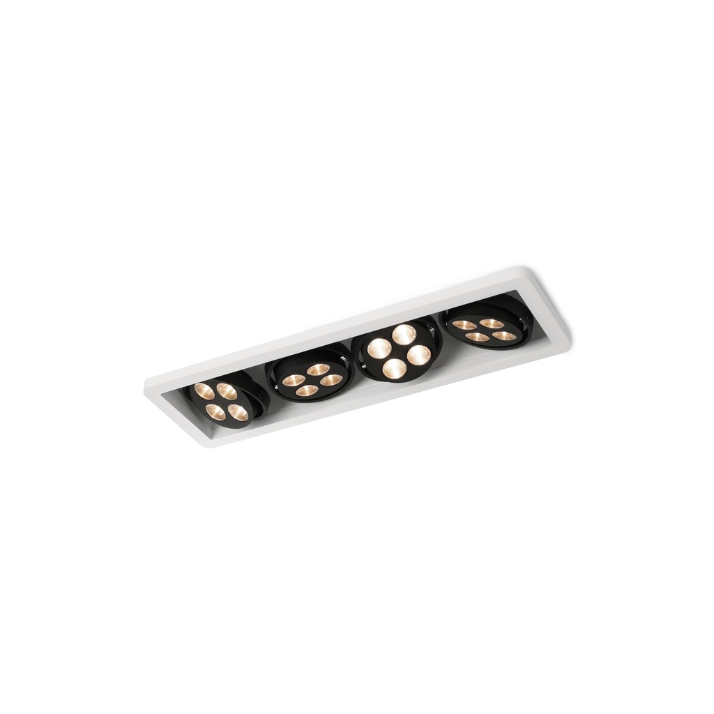 R54 in GU10 CHROME ring + CHROME frame + BLACK int. / Bulbs excl.4x 456LM 2700K CRI93 IP40