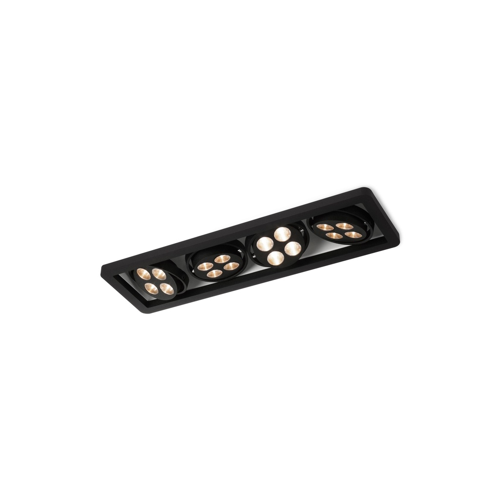 R54 in LED BLACK ring + WHITE frame + WHITE int. / WW - 40° / Driver excl.4x 456LM 2700K CRI93 IP40
