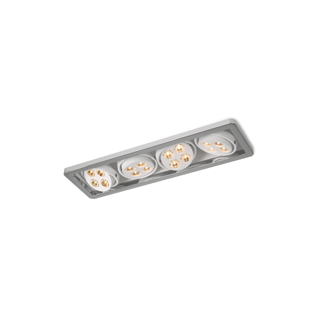 R54 in LED WHITE ring + BLACK frame + WHITE int. / WW - 40° / Driver excl.4x 456LM 2700K CRI93 IP40