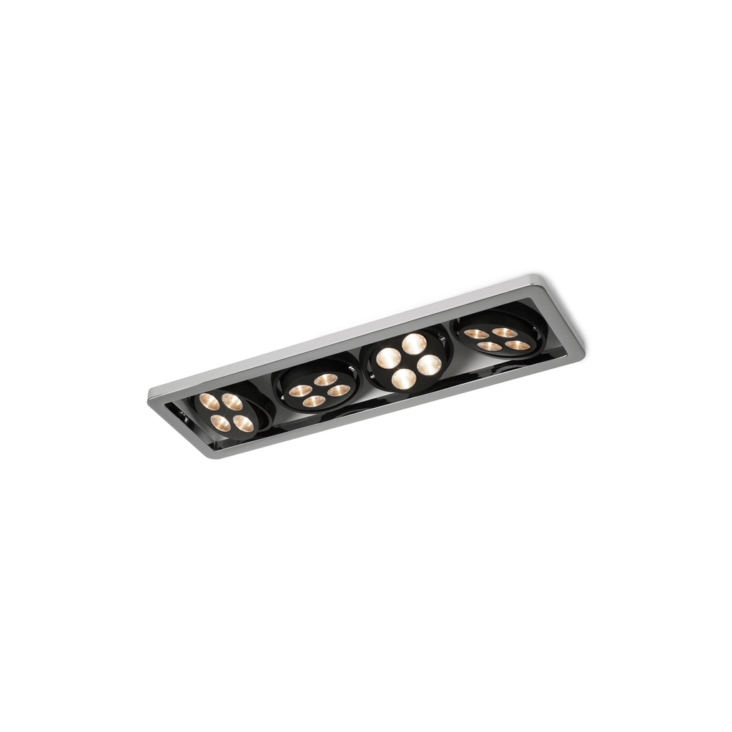 R54 in LED BLACK ring + BLACK frame + WHITE int. / WW - 10° / Driver excl.4x 456LM 2700K CRI93 IP40