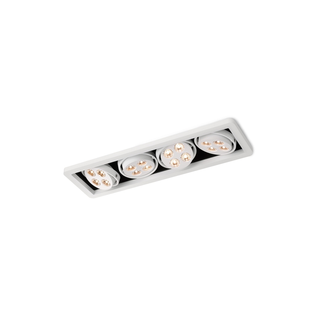 R54 in LED WHITE ring + CHROME frame + WHITE int. / WW - 25° / Driver excl.4x 456LM 2700K CRI93 IP40