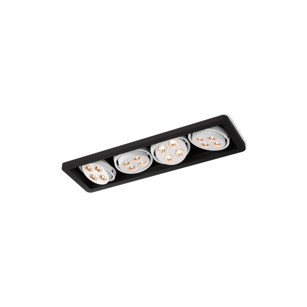 R54 in LED WHITE ring + WHITE frame + BLACK int. / WW - 10° / Driver excl.4x 456LM 2700K CRI93 IP40