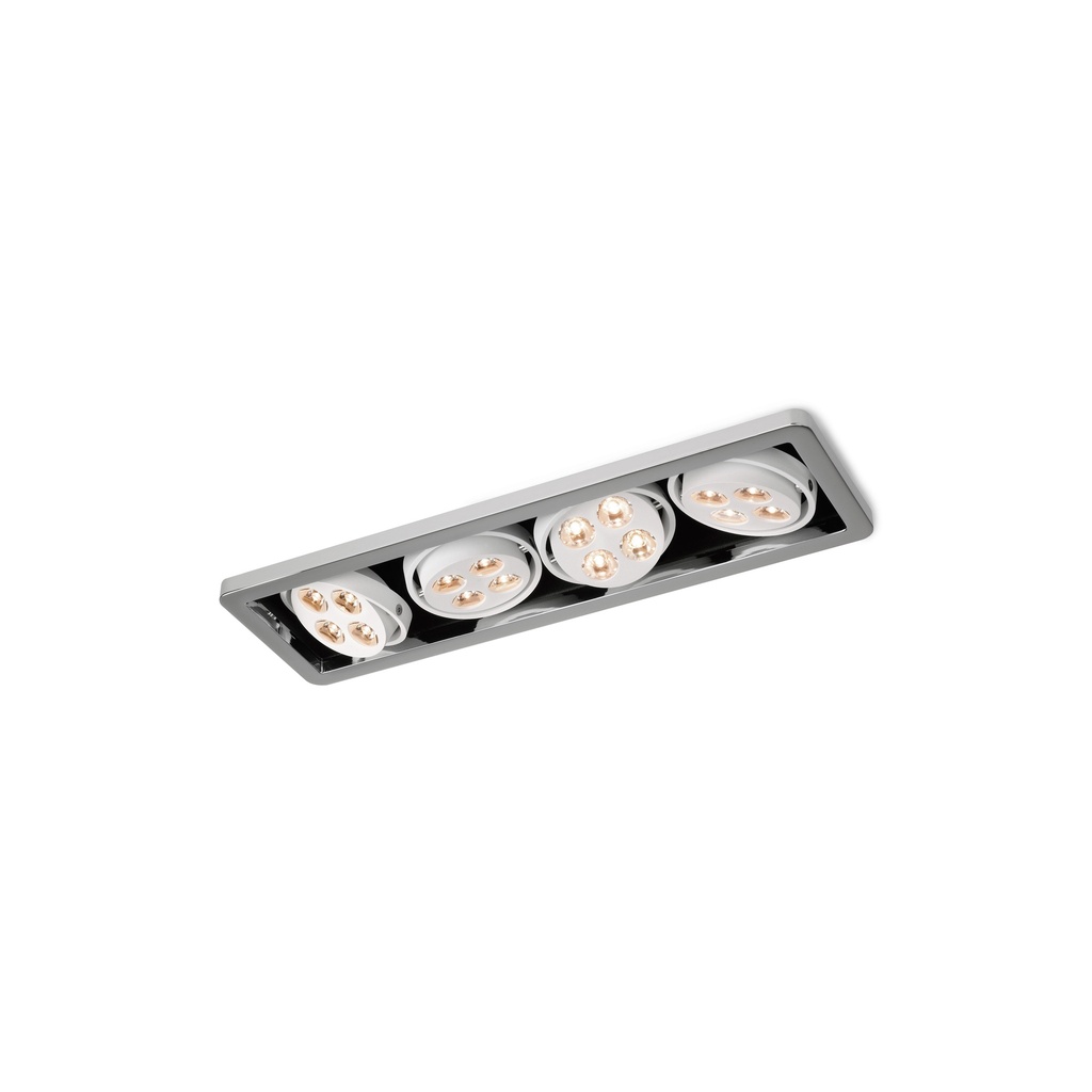 R54 in LED WHITE ring + BLACK frame + BLACK int. / WW - 10° / Driver excl.4x 456LM 2700K CRI93 IP40