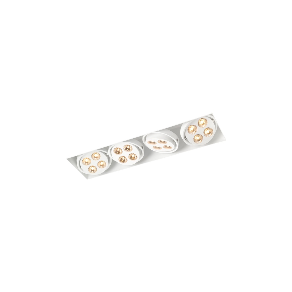 R54 in LED WHITE ring + CHROME frame + BLACK int. / WW - 10° / Driver excl.4x 456LM 2700K CRI93 IP40
