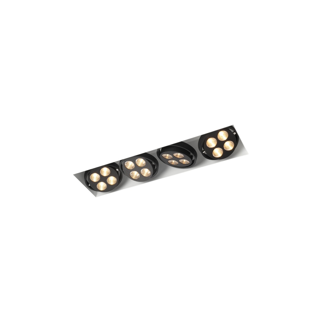 R54 in LED BLACK ring + CHROME frame + BLACK int. / WW - 10° / Driver excl.4x 456LM 2700K CRI93 IP40