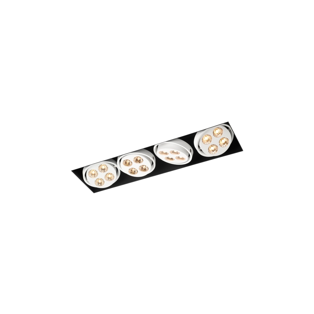R54 in LED Rimless WHITE ring + WHITE int. / WW - 40° / Driver excl.4x 456LM 2700K CRI93 IP40