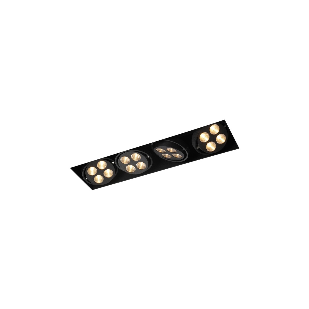 R54 in LED Rimless BLACK ring + WHITE int. / WW - 40° / Driver excl.4x 456LM 2700K CRI93 IP40