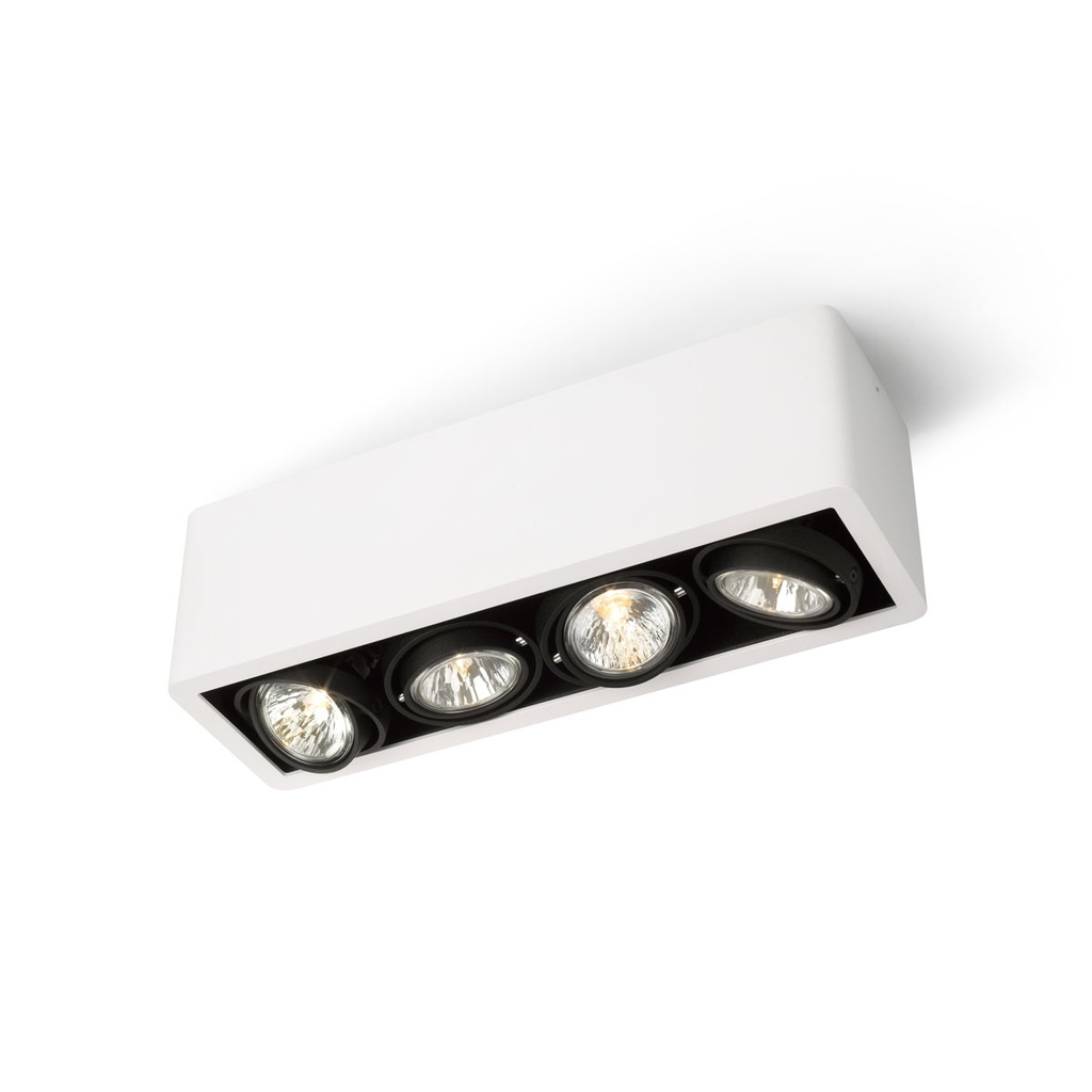 R54 up GU10 WHITE frame + WHITE int. + BLACK ring / Bulbs excl.      IP20
