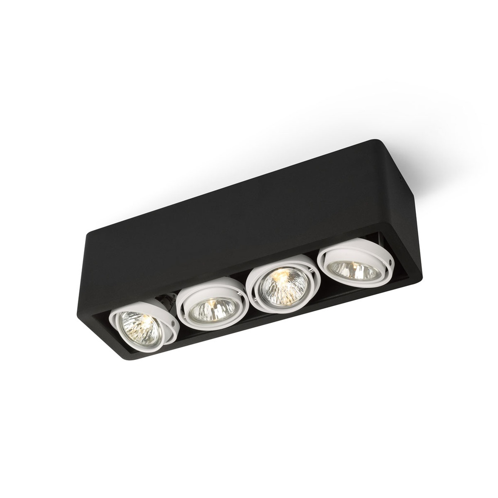 R54 up GU10 BLACK frame + WHITE int. + WHITE ring / Bulbs excl.      IP20