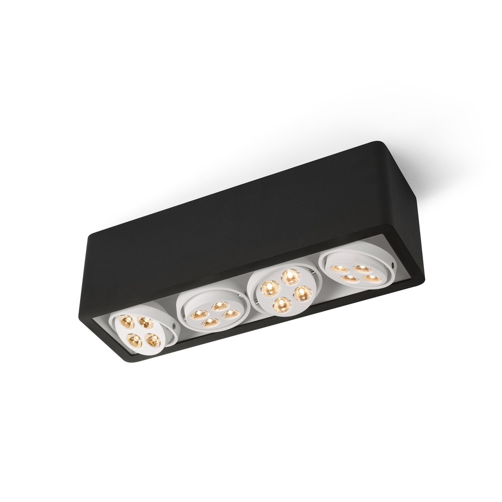R54 up LED WHITE frame + WHITE int. + BLACK ring / WW - 25° / Driver incl. / dimmable (TRIAC/IGBT)4x 456LM 2700K CRI93 IP40