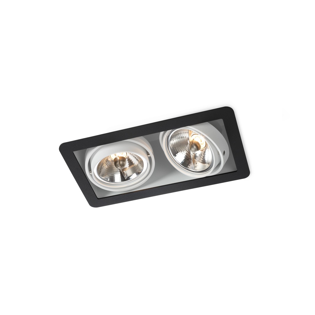 R54 up LED BLACK frame + BLACK int. + BLACK ring / WW - 25° / Driver incl. / dimmable (PUSH-DIM or 1-10V)      IP20