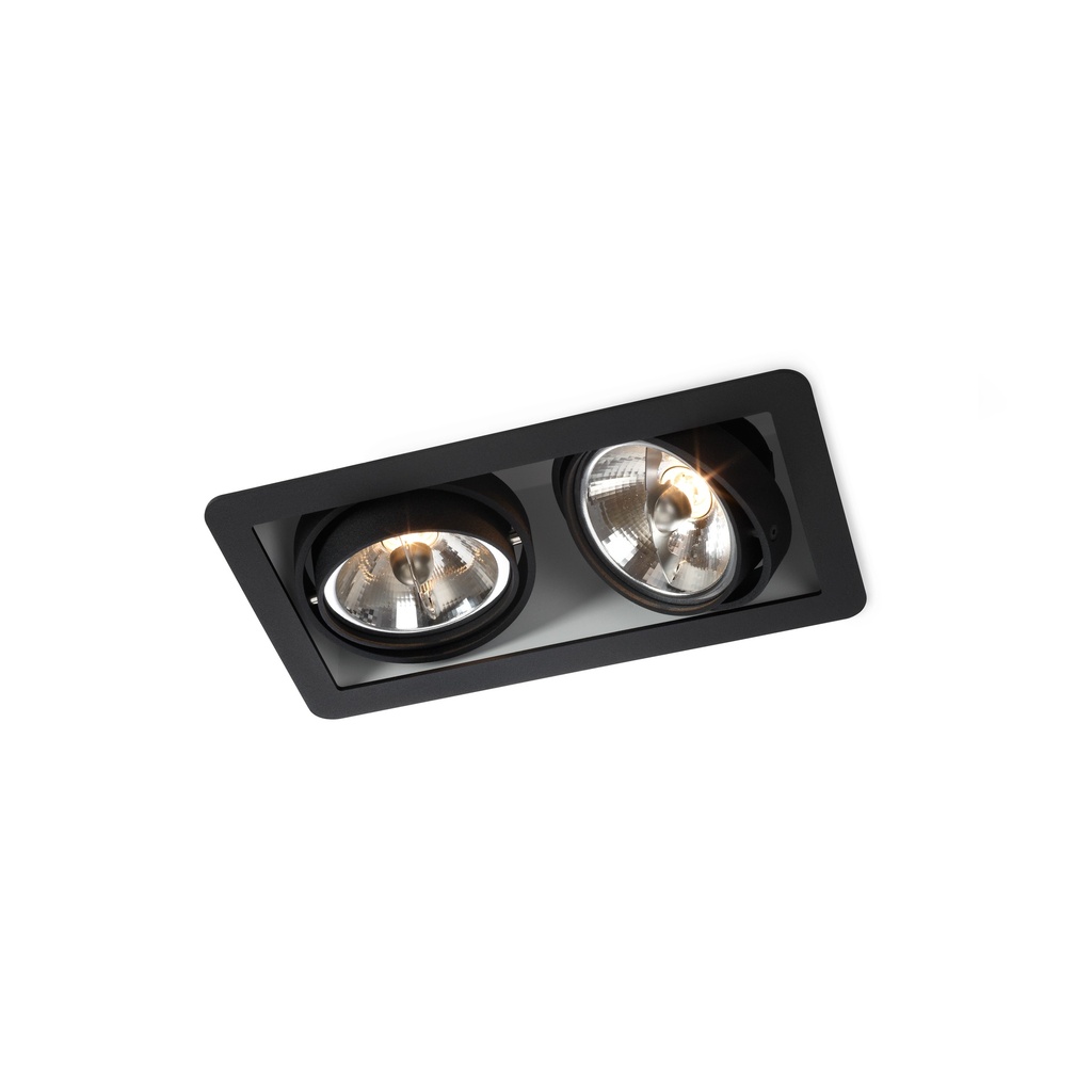 R54 up LED BLACK frame + BLACK int. + BLACK ring / WW - 10° / Driver incl. / dimmable (PUSH-DIM or 1-10V)      IP20