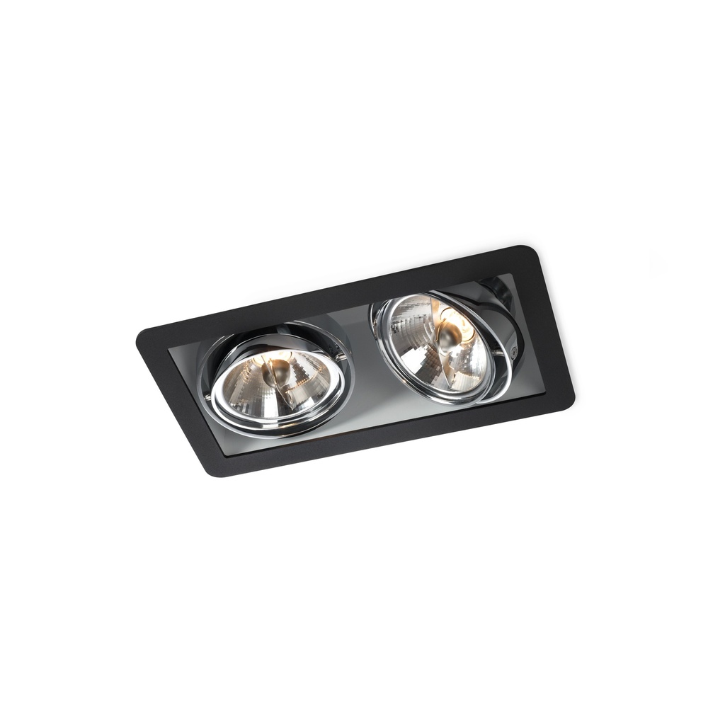 R54 up LED BLACK frame + BLACK int. + BLACK ring / WW - 40° / Driver incl. / dimmable (PUSH-DIM or 1-10V)      IP20