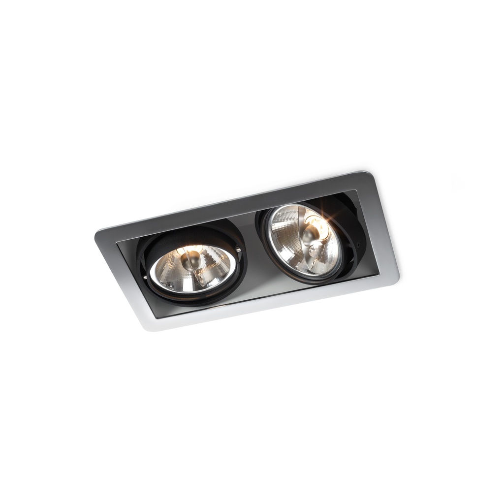 R70 in BLACK ring + WHITE frame + WHITE int. / Transf. excl. / Bulbs excl.      IP20