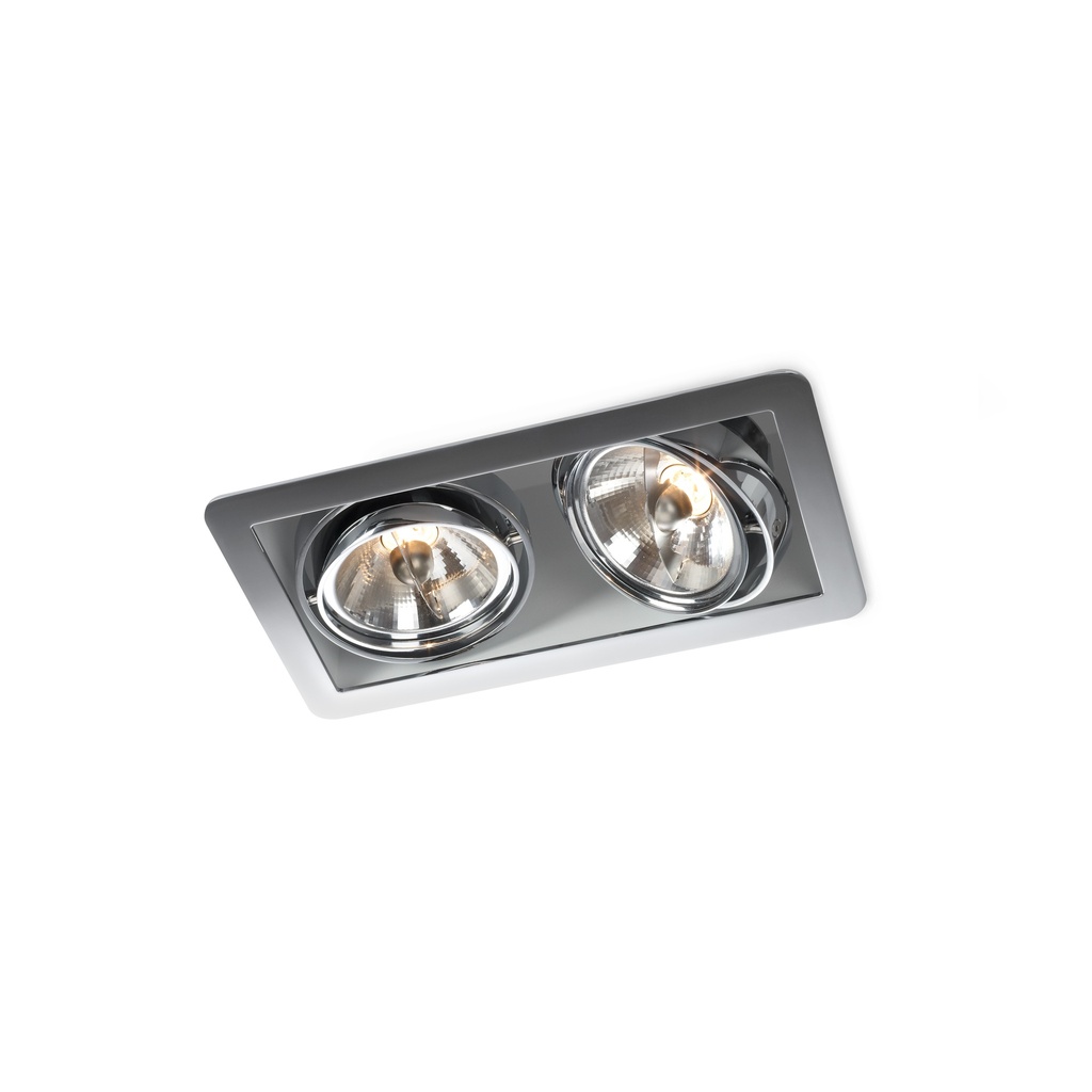 R70 in CHROME ring + WHITE frame + WHITE int. / Transf. excl. / Bulbs excl.      IP20