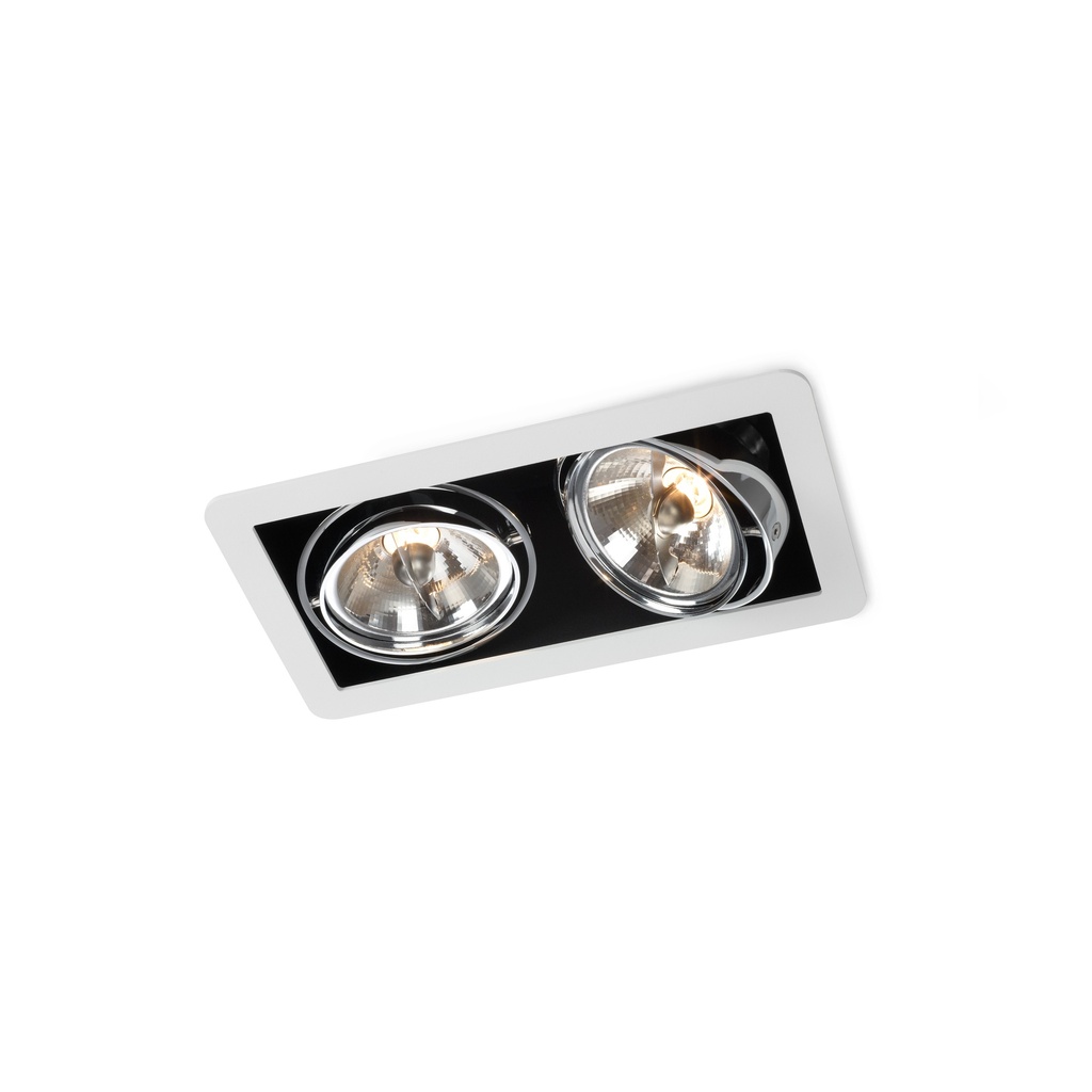 R70 in CHROME ring + BLACK frame + WHITE int. / Transf. excl. / Bulbs excl.      IP20