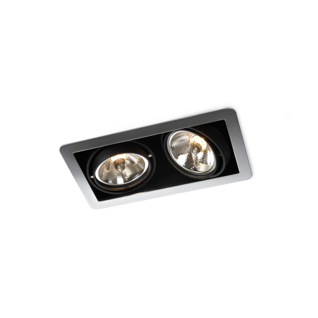 R70 in BLACK ring + WHITE frame + BLACK int. / Transf. excl. / Bulbs excl.      IP20