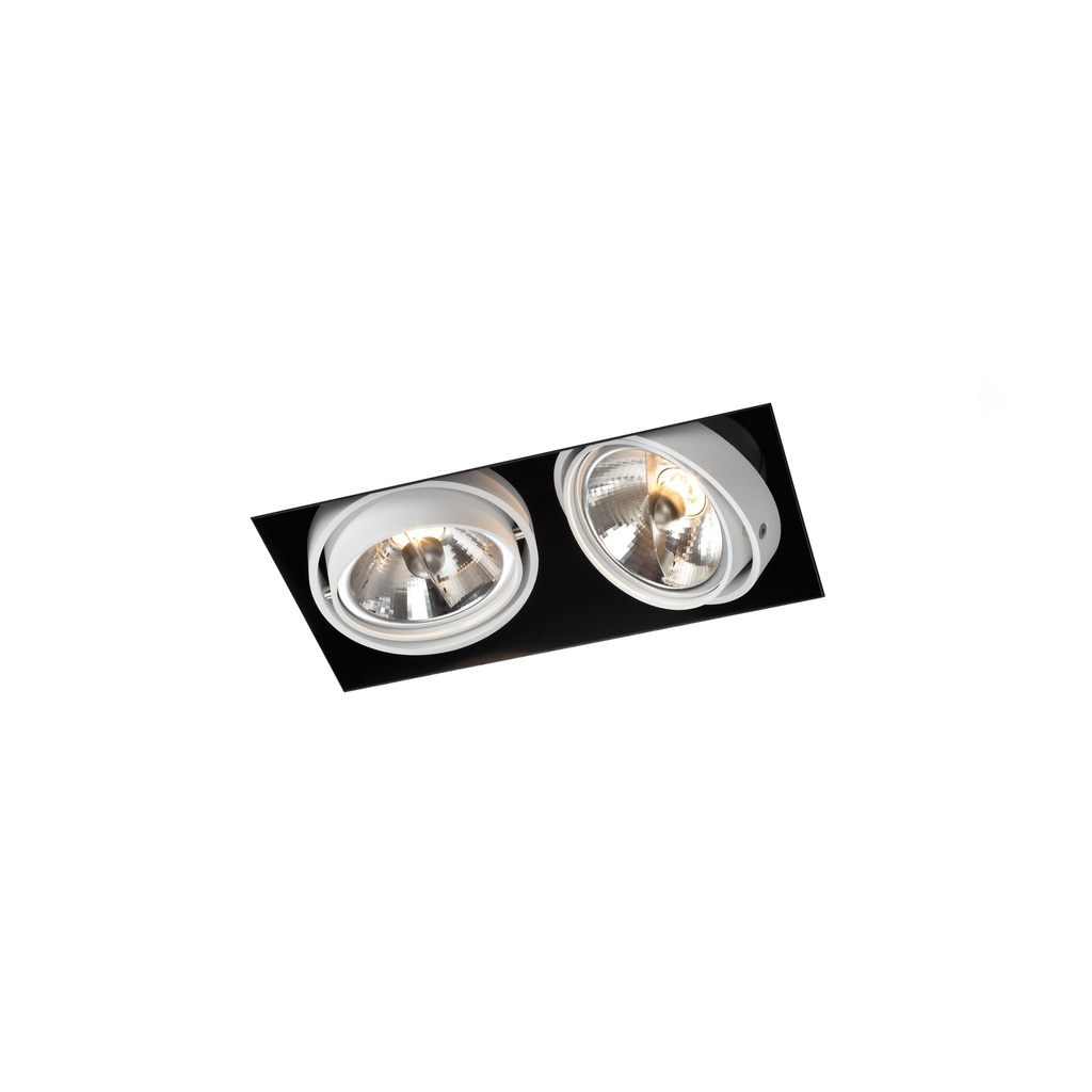 R70 in WHITE ring + CHROME frame + BLACK int. / Transf. excl. / Bulbs excl.      IP20