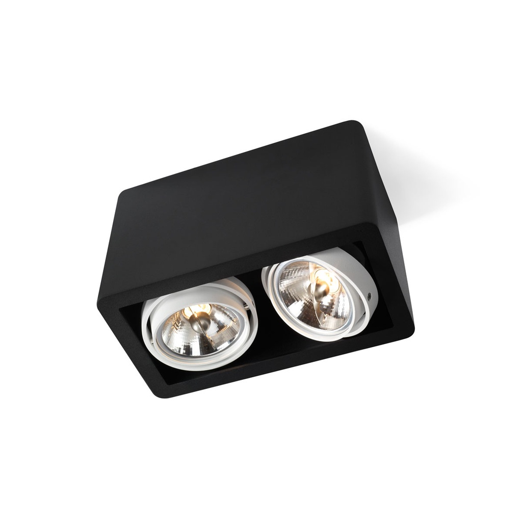 R70 up BLACK frame + WHITE int. + WHITE ring / Transf. incl. / Bulbs excl. / dimmable (TRIAC/IGBT)      IP20