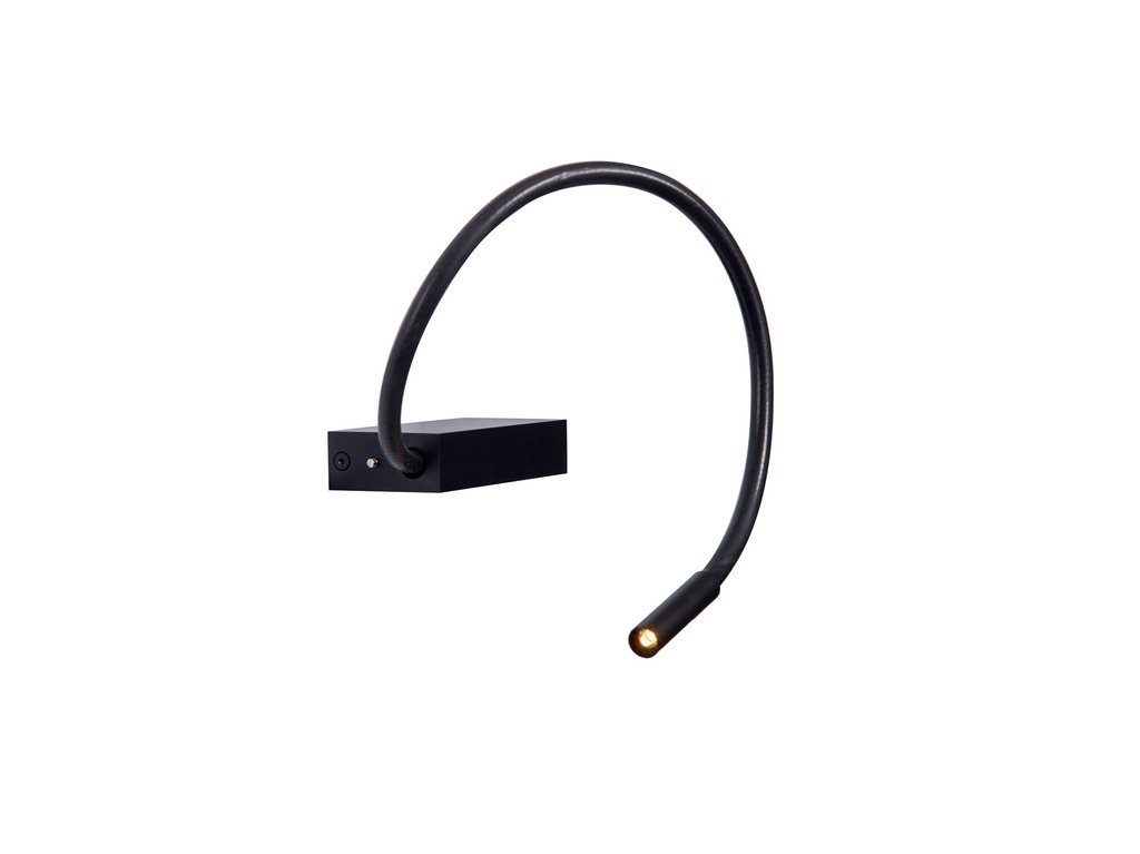 Scar-Lite 1FDS built-up plug BLACK frame + BLACK flex L500mm / WW - 42° / Driver + switch incl. / non-dimmable157LM 2700K CRI93 IP50