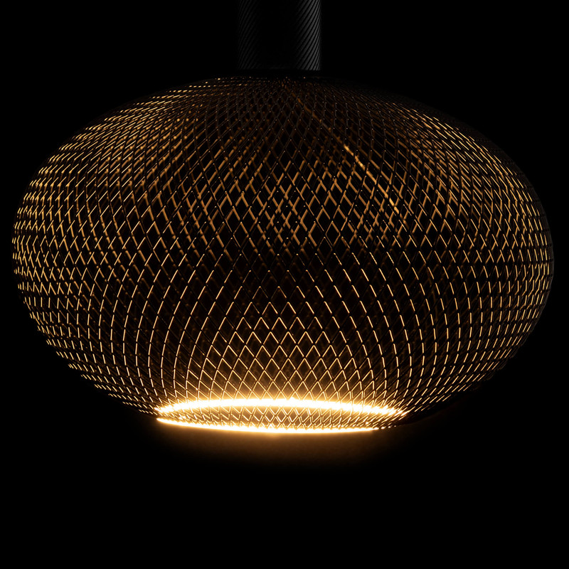 LED FLOATING CAGE BLACK OVALE 300 - 6W - CRI90 - 2200K - E27  - 350LM