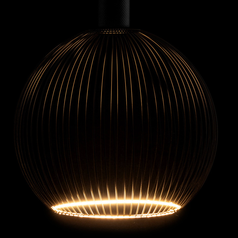 LED FLOATING FILO BLACK GLOBE G300 - 6W - CRI90 - 2200K - E27  - 450LM