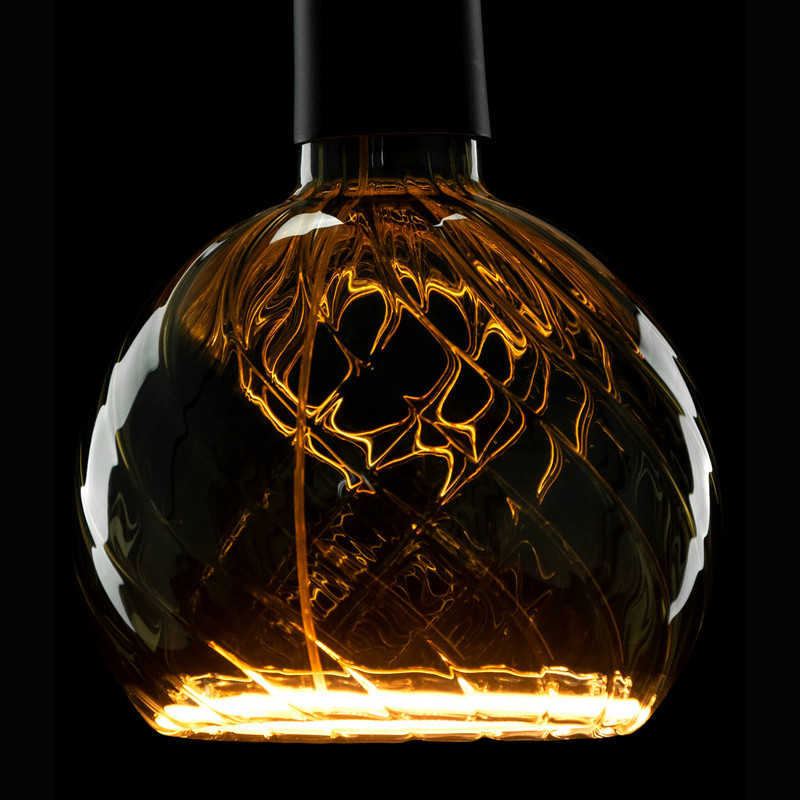 LED Floating Globe 150 twisted smokey grey - 6W - CRI90 - 1900K - E27  - 230LM