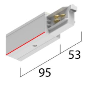 3~ Eutrac Onetrack end feed left, white