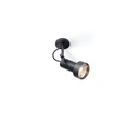 2Thirty-C1 in BLACK frame + BLACK rod + BLACK swivel + GOLD ring / 12° / dimmable (TRIAC)1241LM 2700K CRI97 IP50