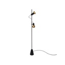 2Thirty-Floor 2 with honeycomb with UK-plug BLACK base + BLACK frame + BLACK rod + GUNMETAL swivel + BLACK ring / 24° + 24° / dimmable / PUSH-DIM on armature2x 1241LM 2700K CRI97 IP50