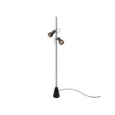 2Thirty-Floor 2 with honeycomb with UK-plug BLACK base + BLACK frame + BLACK rod + GUNMETAL swivel + GOLD ring / 24° + 24° / dimmable / PUSH-DIM on armature2x 1241LM 2700K CRI97 IP50