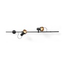 2Thirty-W1 with honeycomb BLACK frame + BLACK rod + BLACK swivel + GOLD ring / 40° / dimmable (TRIAC)2x 1000LM 2700K CRI90 IP50