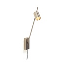 Aude-Wall L plug BRASS / 3000K / 23° / with EU-Plugdriver with PUSH-DIM button on cable 517LM 3000K CRI95 IP50