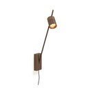 Aude-Wall L plug NICKEL / 3000K / 40° / with UK-Plugdriver with PUSH-DIM button on cable 517LM 3000K CRI95 IP50