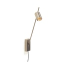 Aude-Wall L plug with honeycomb BRASS / 3000K / 23° / with US-Plugdriver with PUSH-DIM button on cable 517LM 3000K CRI95 IP50