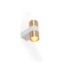 Audette-Duo in with honeycomb WHITE frame + WHITE swivel + WHITE body + BRASS ring / 3000K / 23° / Driver excl. / False ceiling2x 517LM 3000K CRI95 IP50