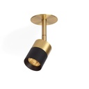 Audette-Duo R6 BRASS cover + BRASS rod + BRASS swivel + BRASS frame + WHITE ring / 3000K / 40° / Driver excl. / False ceiling633LM 2700K CRI95 IP50