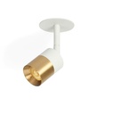 Audette-Duo R6 with honeycomb BRASS cover + BRASS rod + BRASS swivel + BRASS frame + BLACK ring / 3000K / 40° / Driver excl. / Concrete ceiling673LM 3000K CRI95 IP50