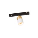 Audette-Duo R6 with honeycomb BRASS cover + BRASS rod + BRASS swivel + BRASS frame + WHITE ring / 3000K / 40° / Driver excl. / Concrete ceiling633LM 2700K CRI95 IP50