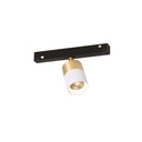 Audette-Duo Track 48V with honeycomb WHITE swivel + WHITE frame + BRASS ring + BLACK adapter / 2700K / 23° / adapter incl. / Driver excl.673LM 3000K CRI95 IP50