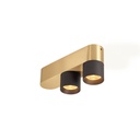 Audy-Duo 2 up Rounded BRONZE base + BRASS ring / 2700K / 23° / Driver incl. / dimmable (TRIAC/IGBT)  2x 517LM 3000K CRI95 IP50