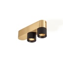 Audy-Duo 2 up Rounded WHITE base + BRASS ring / 3000K / 23° / Driver incl. / dimmable (TRIAC/IGBT)  2x 487LM 2700K CRI95 IP50