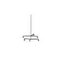 Austere-Chandelier 2X RS16 BLACK / L.500 + L.750 / BLACK powercord & steelcable (Driver, Base, Canopy & Cover EXCL.)6x 634LM 2700K CRI93 IP50