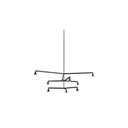 Austere-Chandelier 3X RS16 BLACK / L.250 + L.500 + L.750 / BLACK powercord & steelcable (Driver, Base, Canopy & Cover EXCL.)9x 634LM 2700K CRI93 IP50