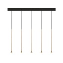 Austere-D2 5 RL79 BRASS frame + WHITE base 200CM + BLACK cable 1000mm / Driver incl. / dimmable (TRIAC/IGBT)5x 634LM 2700K CRI93 IP50
