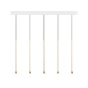 Austere-D2 5 RL79 BLACK frame + WHITE base 200CM + BLACK cable 1000mm / Driver incl. / dimmable (PUSH-DIM or 1-10V)5x 634LM 2700K CRI93 IP50