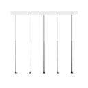 Austere-D2 5 RL79 GUNMETAL frame + WHITE base 200CM + BLACK cable 1000mm / Driver incl. / dimmable (PUSH-DIM or 1-10V)5x 634LM 2700K CRI93 IP50