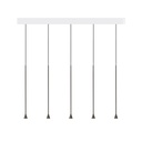Austere-D2 5 RL79 GUNMETAL frame + BLACK base 200CM + BLACK cable 1000mm / Driver incl. / dimmable (PUSH-DIM or DALI)5x 634LM 2700K CRI93 IP50