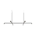 Austere-Suspension 1+ SU RL79 BRASS / Center: L.750 End: L.500 Side: L.250 / BLACK powercord & steelcable (Driver, Base, Canopy & Cover EXCL.)6x 634LM 2700K CRI93 IP50