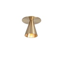 Austere-Wall push plug BRASS frame with UK Plugdriver / PUSH-DIM button on base634LM 2700K CRI93 IP40